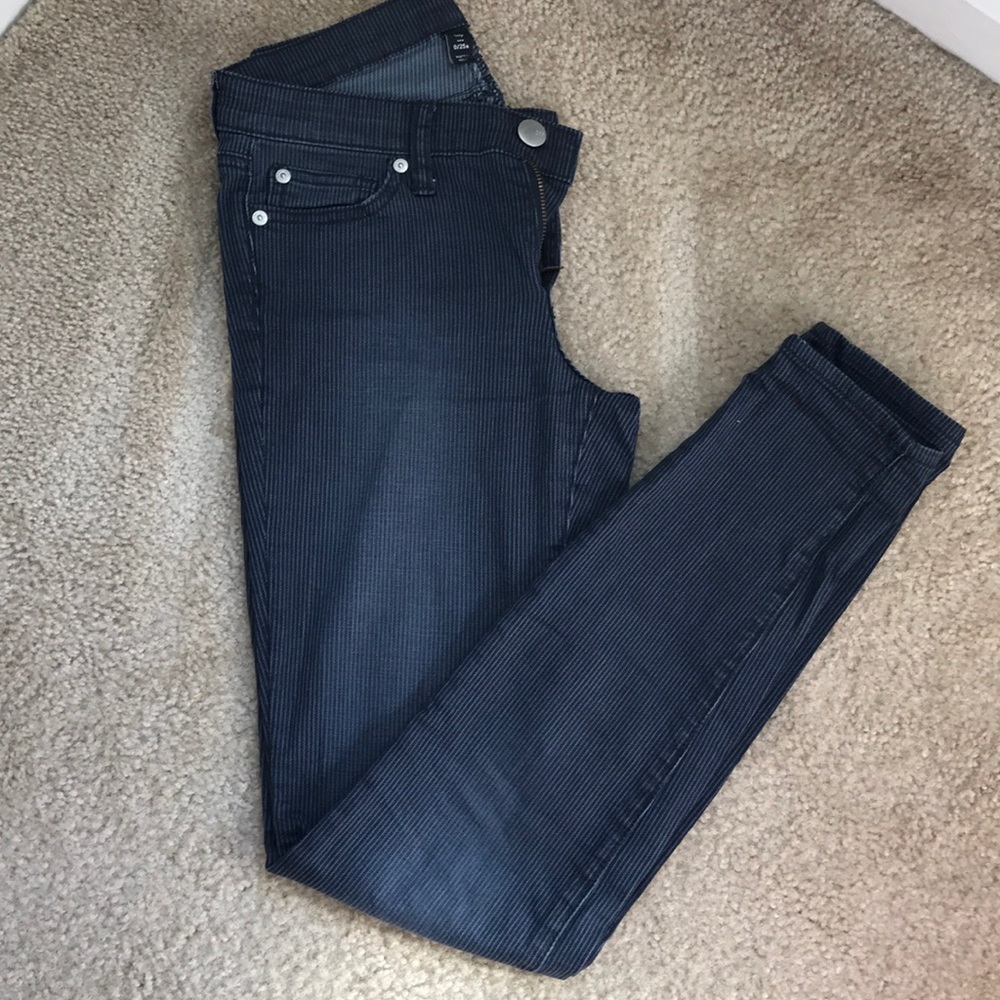 Striped skinny jeans
